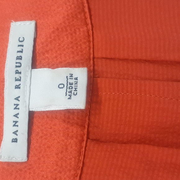 Banana republic Tangerine orange wrap dress 100% Silk plunge V Neck - Picture 3 of 9